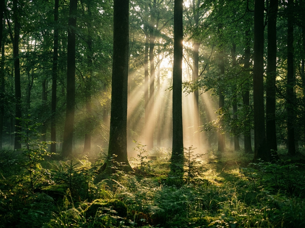 Herbstwald im Morgenlicht